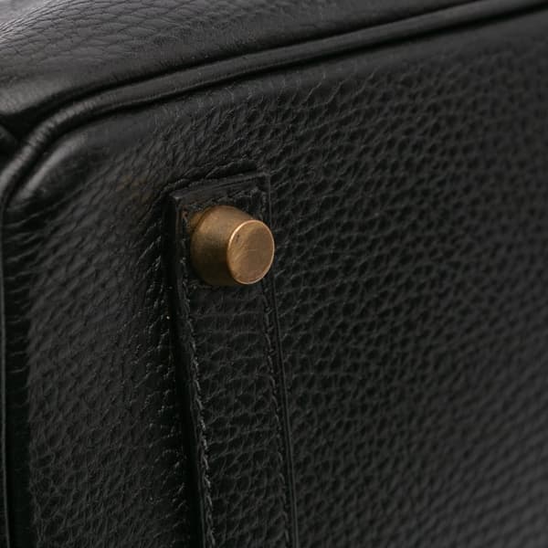 Pre-owned Hermès Clemence Birkin Retourne 35 Black
