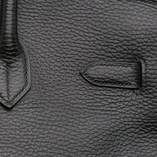 Pre-owned Hermès Clemence Birkin Retourne 35 Black
