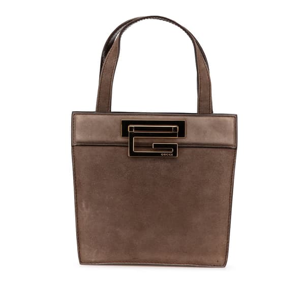 Pre-owned Gucci G Suede Handbag Brown