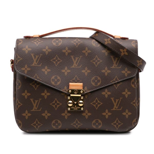 Pre-owned Louis Vuitton Monogram Pochette Metis Brown
