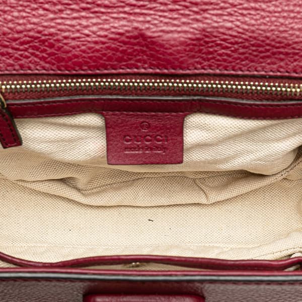 Pre-owned Gucci Small Leather New Bamboo Satchel Red