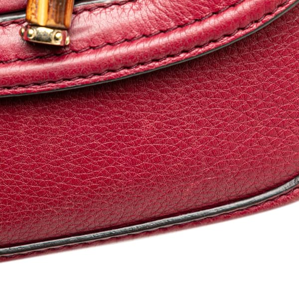 Pre-owned Gucci Small Leather New Bamboo Satchel Red