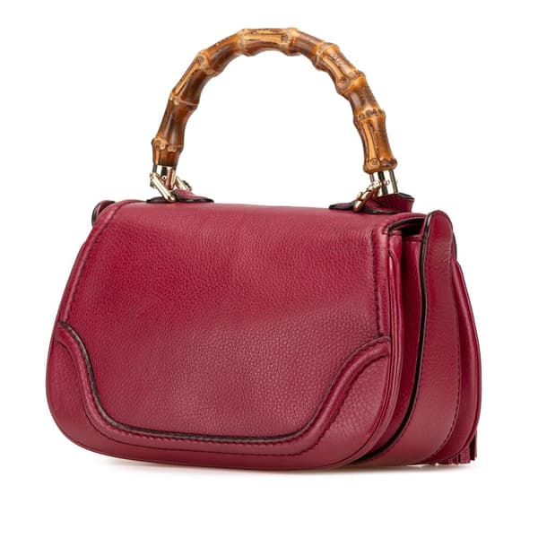 Pre-owned Gucci Small Leather New Bamboo Satchel Red