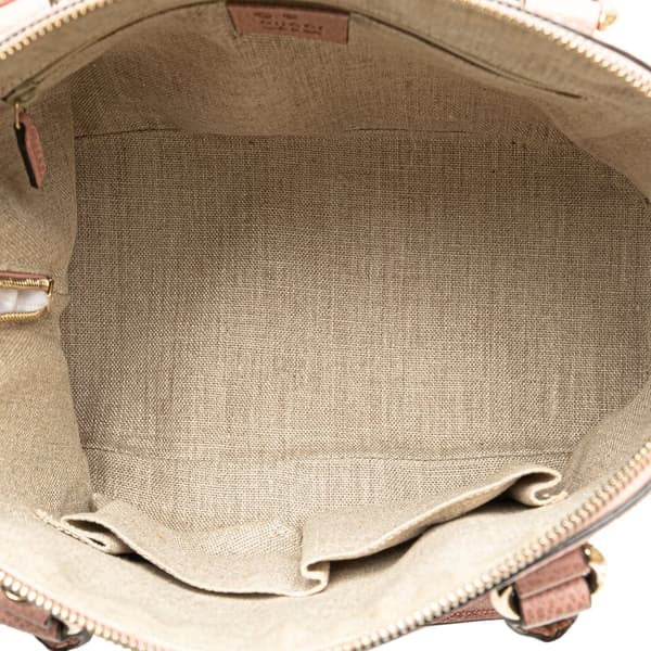 Pre-owned Gucci Small Dollar Calfskin GG Charm Dome Satchel Pink