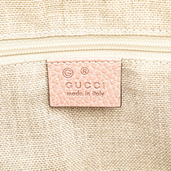 Pre-owned Gucci Small Dollar Calfskin GG Charm Dome Satchel Pink