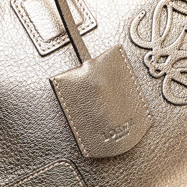 Pre-owned LOEWE Metallic Goatskin Amazona 28 Brown