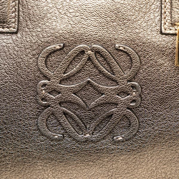 Pre-owned LOEWE Metallic Goatskin Amazona 28 Brown