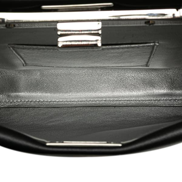 Pre-owned Fendi Mini Leather Beaded Peekaboo Iconic Black