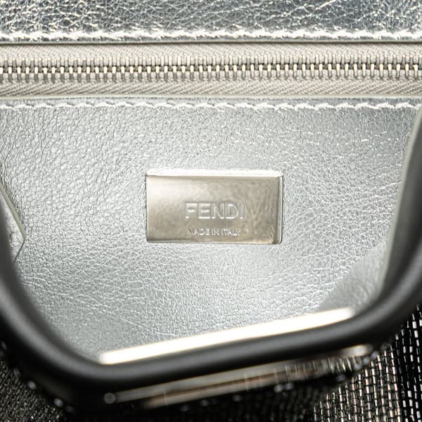Pre-owned Fendi Mini Leather Beaded Peekaboo Iconic Black