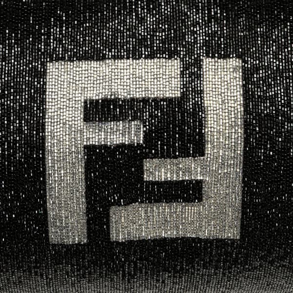 Pre-owned Fendi Mini Leather Beaded Peekaboo Iconic Black
