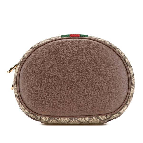 Pre-owned Gucci GG Supreme Web Ophidia Vanity Bag Brown