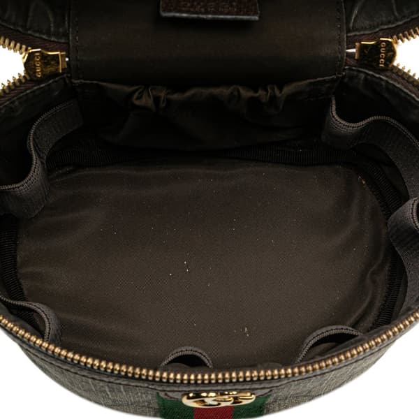 Pre-owned Gucci GG Supreme Web Ophidia Vanity Bag Brown