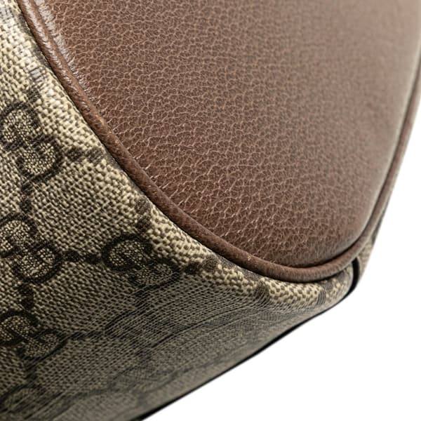 Pre-owned Gucci GG Supreme Web Ophidia Vanity Bag Brown