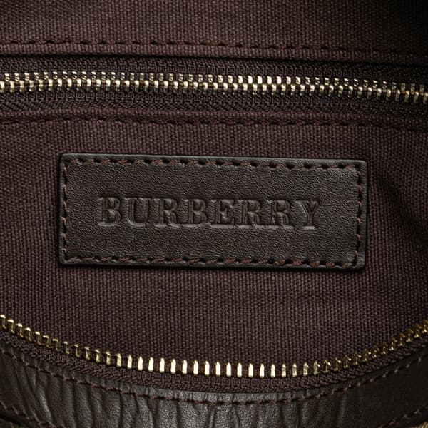 Pre-owned Burberry Haymarket Check Coated Canvas Alchester Bowling Bag Brown