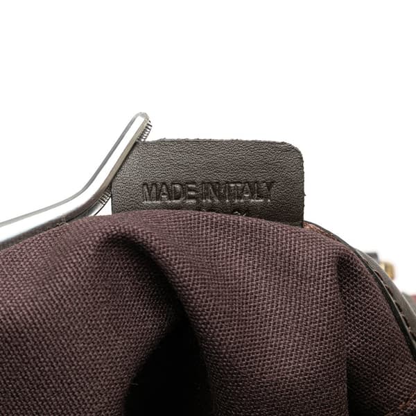 Pre-owned Burberry Haymarket Check Coated Canvas Alchester Bowling Bag Brown
