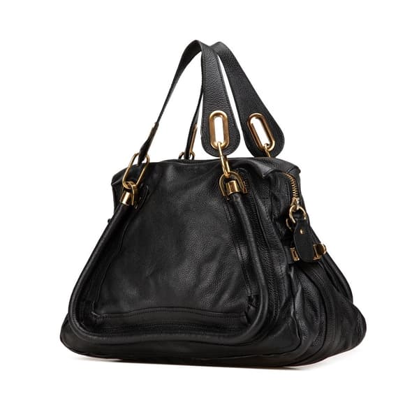 Pre-owned Chloé Medium Leather Paraty Satchel Black