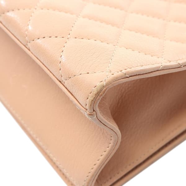Pre-owned Chanel Large Quilted Goatskin Rita Top Handle Flap Brown