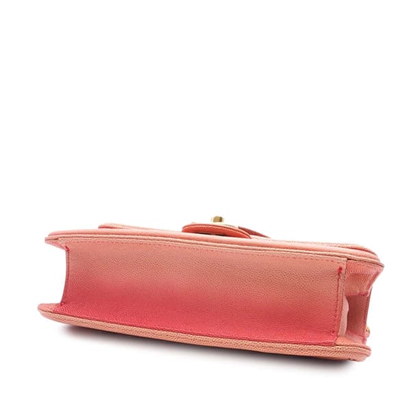 Pre-owned Chanel Small Quilted Caviar Sunset On The Sea Flap Pink