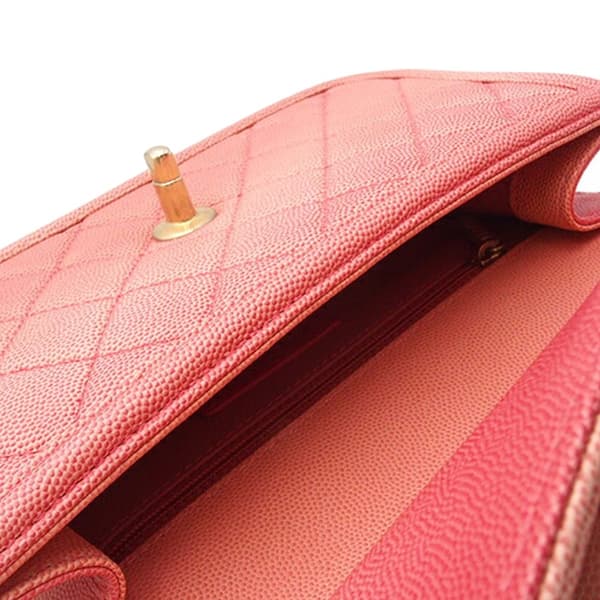 Pre-owned Chanel Small Quilted Caviar Sunset On The Sea Flap Pink