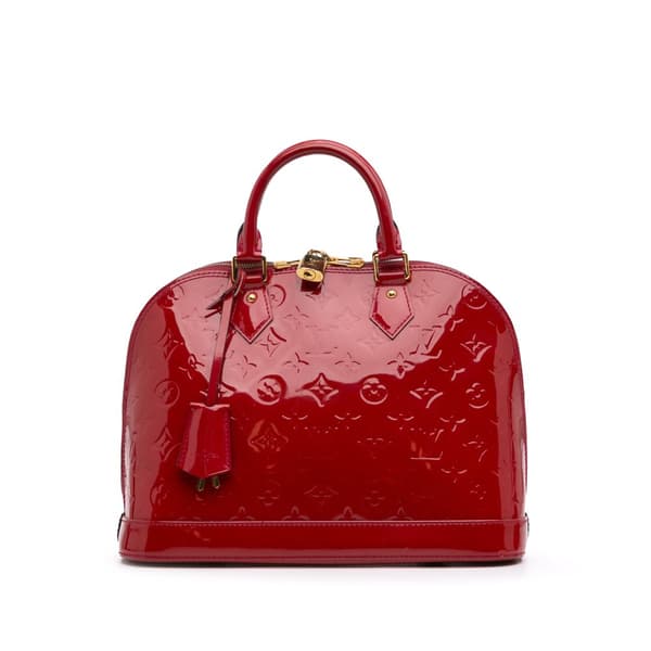 Pre-owned Louis Vuitton Monogram Vernis Alma PM Red