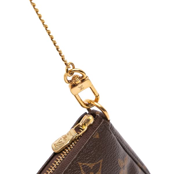 Pre-owned Louis Vuitton Monogram Mini Pochette Accessoires Brown