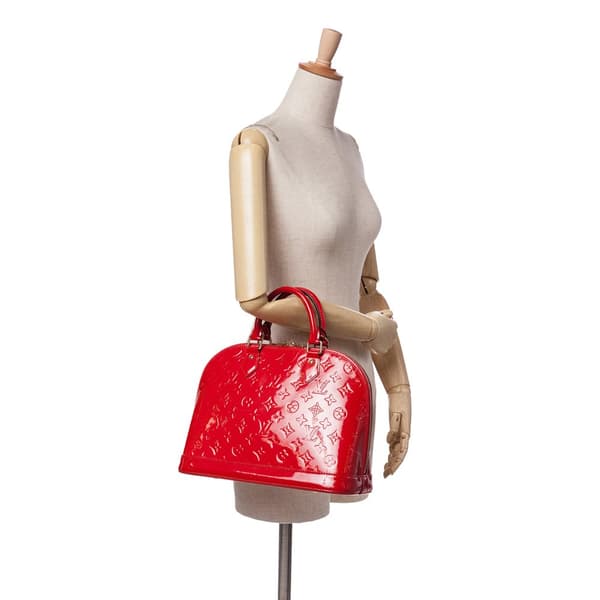 Pre-owned Louis Vuitton Monogram Vernis Alma PM Red