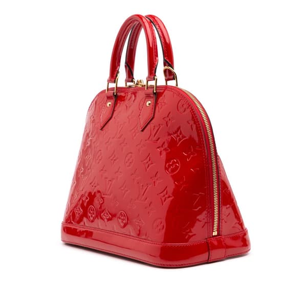 Pre-owned Louis Vuitton Monogram Vernis Alma PM Red