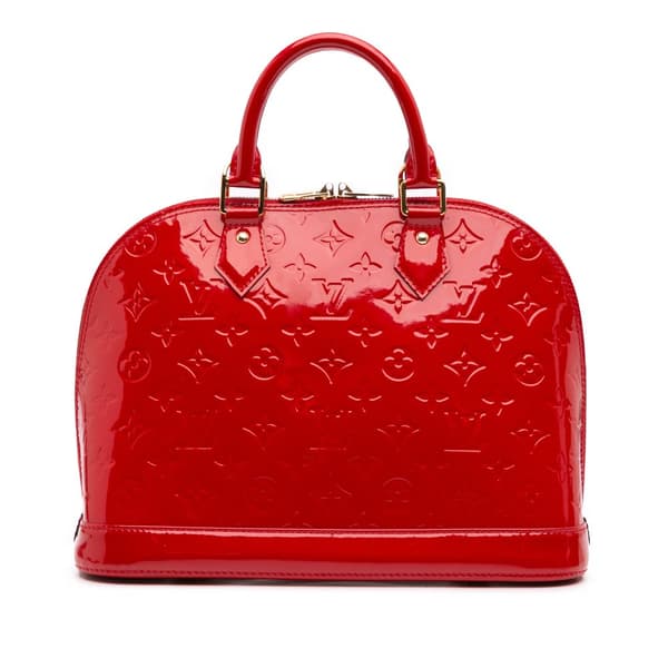 Pre-owned Louis Vuitton Monogram Vernis Alma PM Red