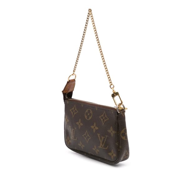 Pre-owned Louis Vuitton Monogram Mini Pochette Accessoires Brown