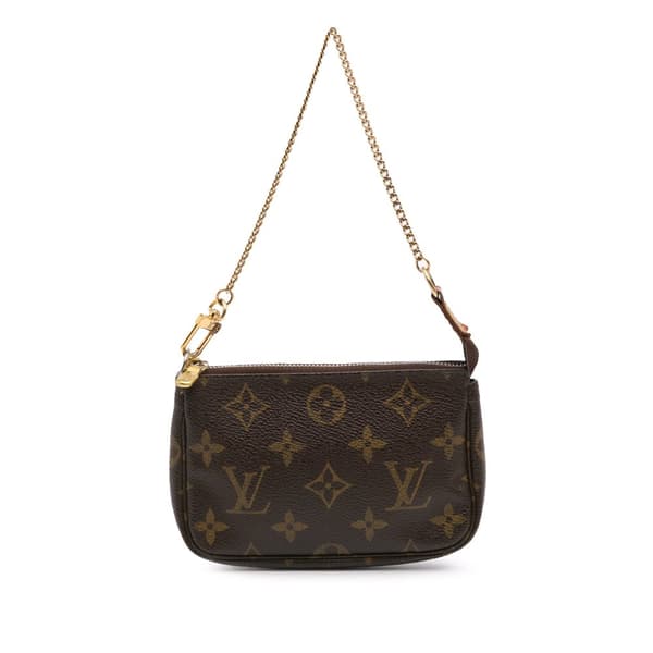 Pre-owned Louis Vuitton Monogram Mini Pochette Accessoires Brown