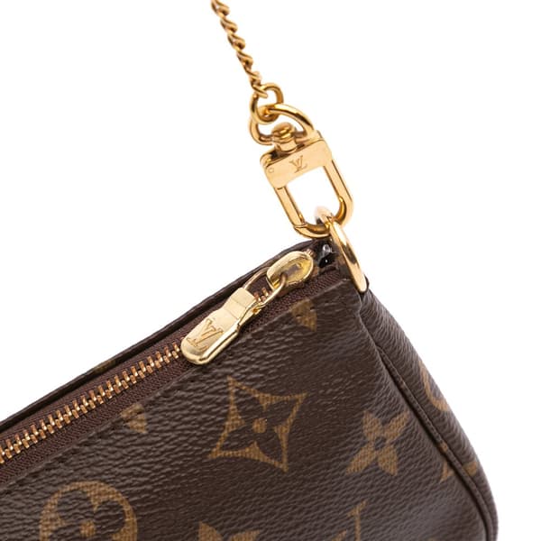 Pre-owned Louis Vuitton Monogram Mini Pochette Accessoires Brown