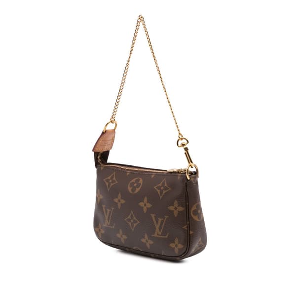 Pre-owned Louis Vuitton Monogram Mini Pochette Accessoires Brown