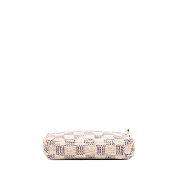 Pre-owned Louis Vuitton Damier Azur Mini Pochette Accessoires White