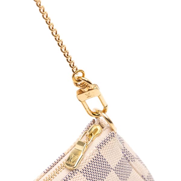 Pre-owned Louis Vuitton Damier Azur Mini Pochette Accessoires White