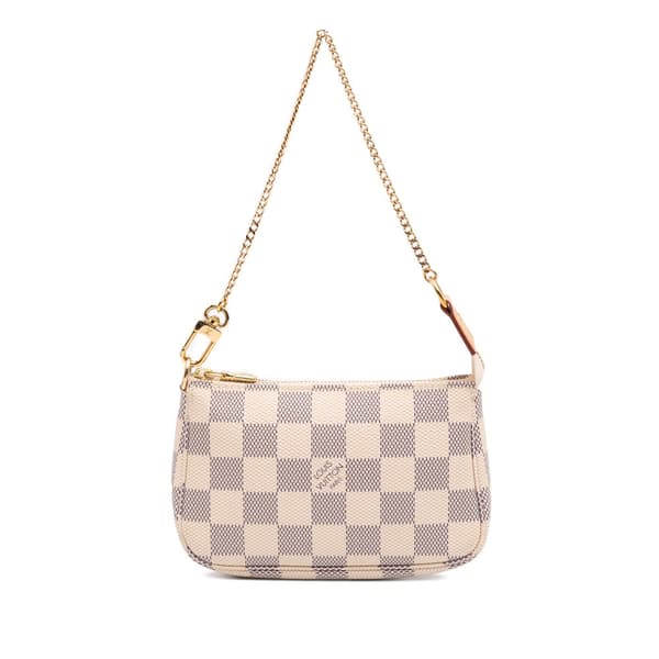 Pre-owned Louis Vuitton Damier Azur Mini Pochette Accessoires White