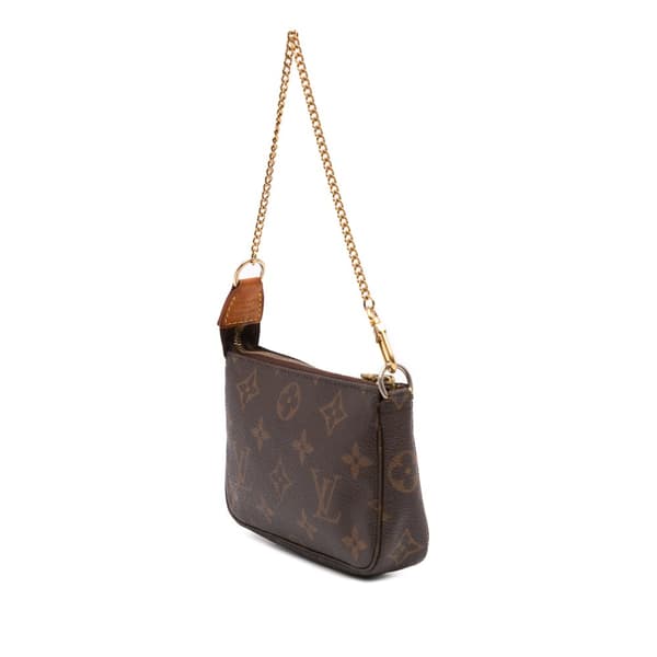 Pre-owned Louis Vuitton Monogram Mini Pochette Accessoires Brown