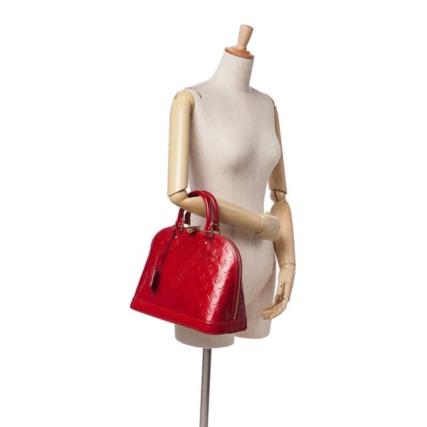 Pre-owned Louis Vuitton Monogram Vernis Alma PM Red