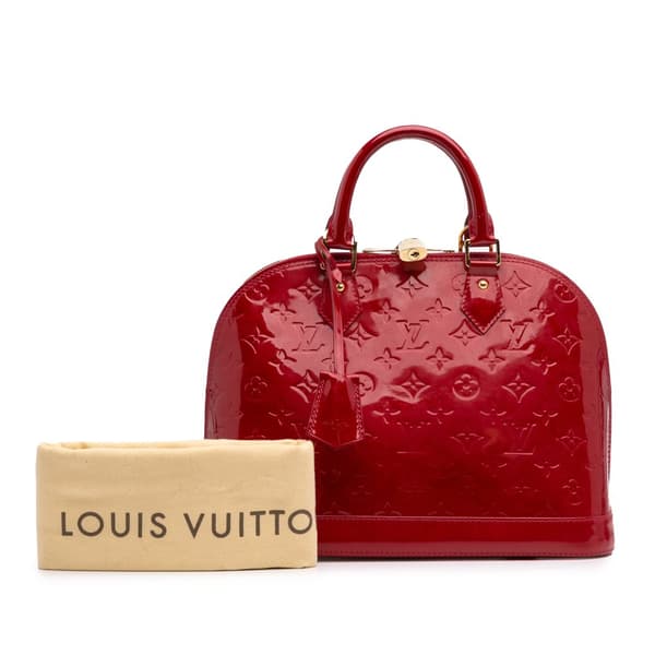 Pre-owned Louis Vuitton Monogram Vernis Alma PM Red