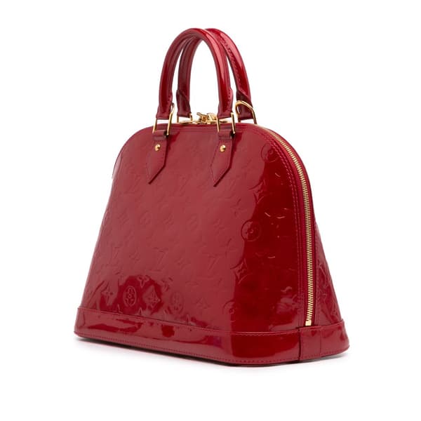 Pre-owned Louis Vuitton Monogram Vernis Alma PM Red