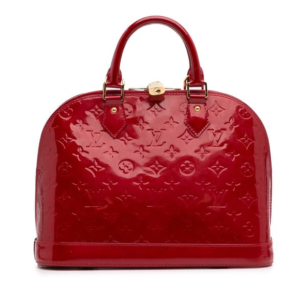 Pre-owned Louis Vuitton Monogram Vernis Alma PM Red