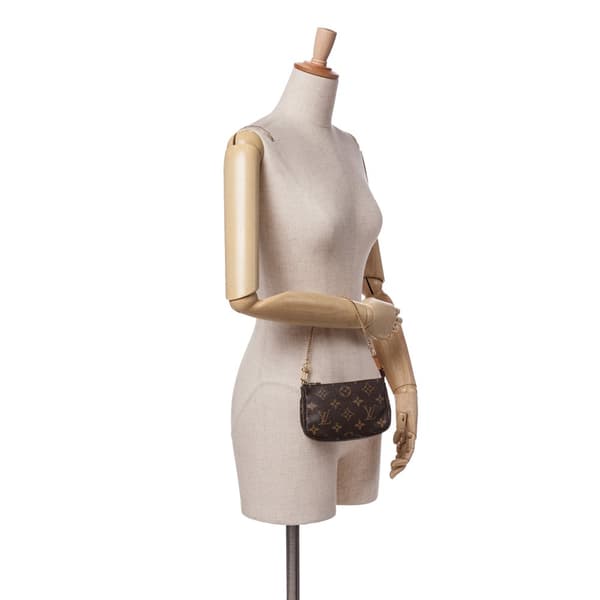 Pre-owned Louis Vuitton Monogram Mini Pochette Accessoires Brown
