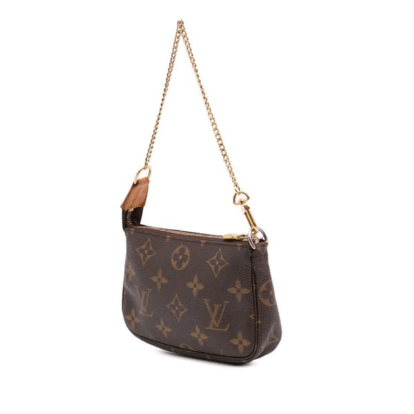 Pre-owned Louis Vuitton Monogram Mini Pochette Accessoires Brown