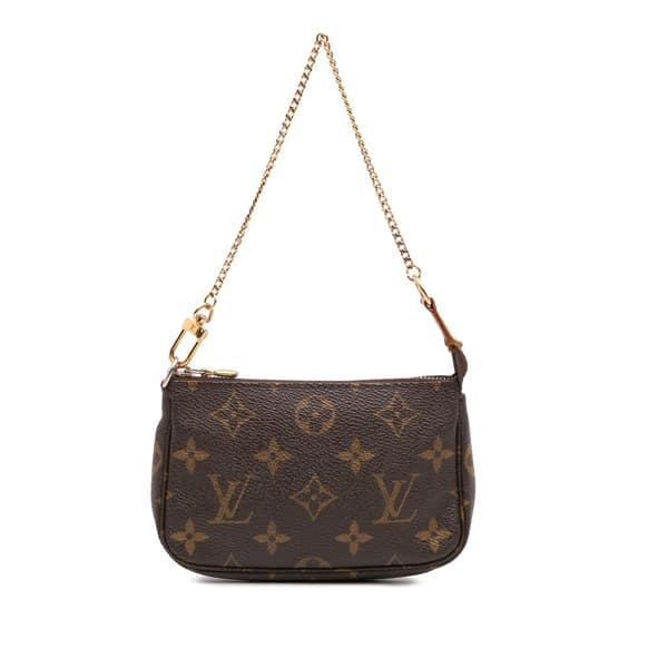 Pre-owned Louis Vuitton Monogram Mini Pochette Accessoires Brown