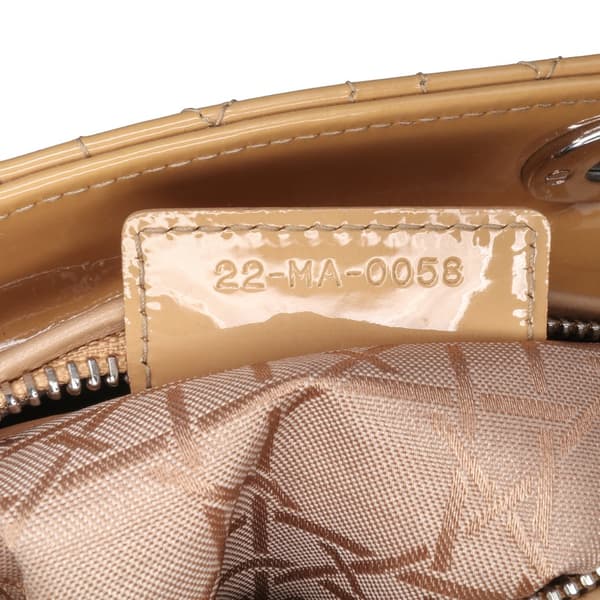 Pre-owned Dior Medium Patent Cannage Lady Dior Brown