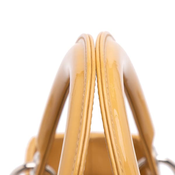 Pre-owned Dior Medium Patent Cannage Lady Dior Brown