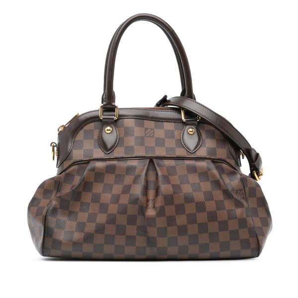 Pre-owned Louis Vuitton Damier Ebene Trevi PM Brown