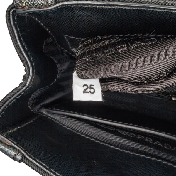 Pre-owned Prada Tartan Saffiano Trimmed Tessuto Satchel Black