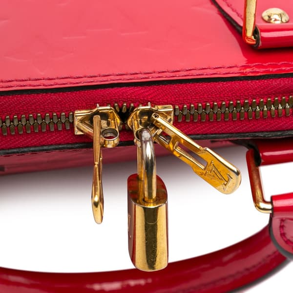 Pre-owned Louis Vuitton Monogram Vernis Alma BB Red
