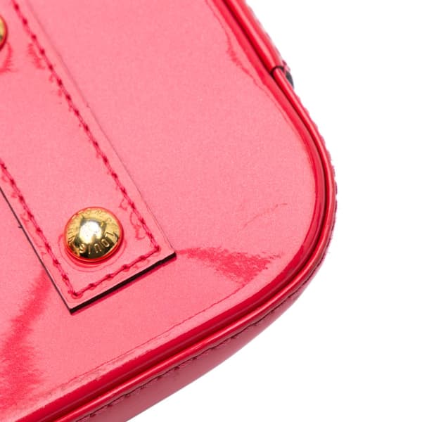 Pre-owned Louis Vuitton Monogram Vernis Alma BB Red