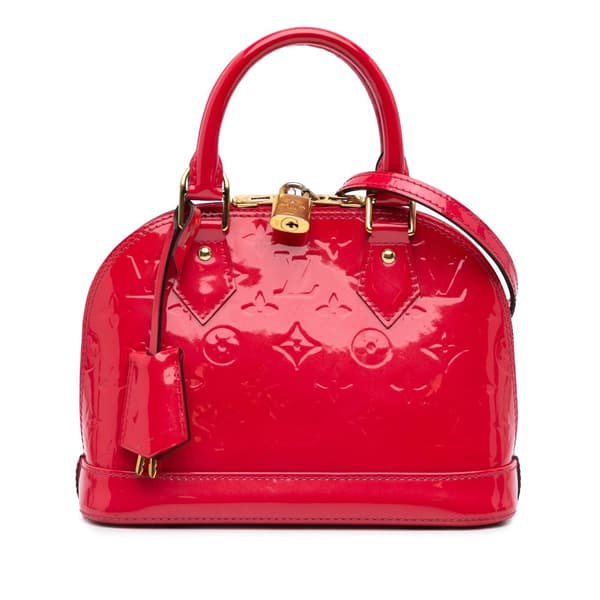 Pre-owned Louis Vuitton Monogram Vernis Alma BB Red